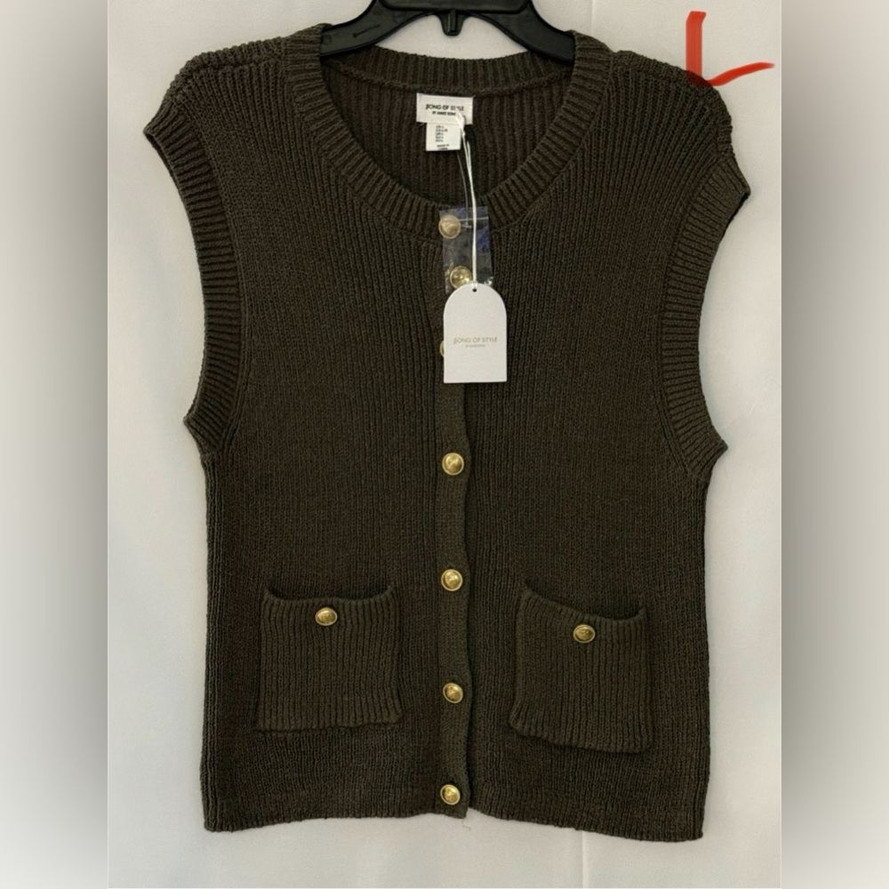Song of Style Brown Sleeveless Cardigan